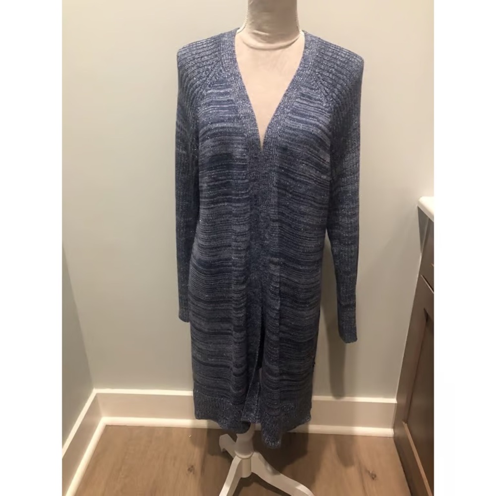 Chico's Deep Blue Long Cardigan